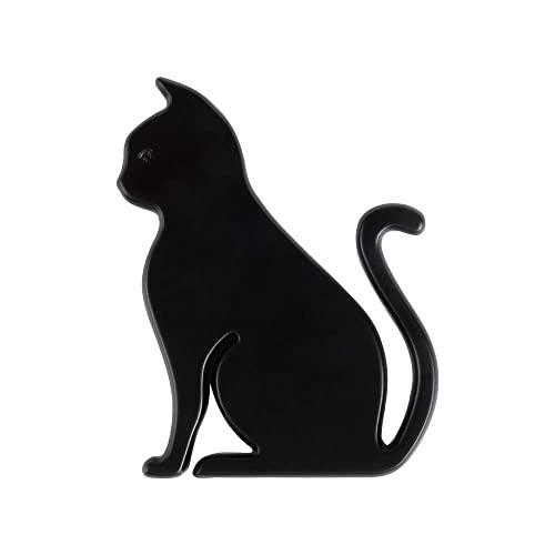 Catland 猫型 エンブレム ステッカー 黒 猫 3D 金属 防水 カーステッカー デカール ラ...