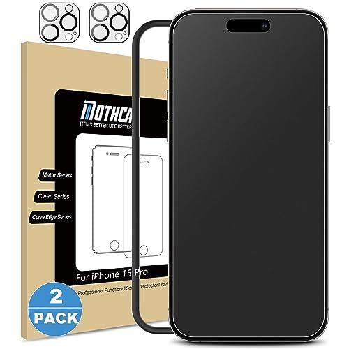 Mothca 2枚セット アンチグレア iPhone 15 Pro対応 ガラスフィルム*カメラフィル...
