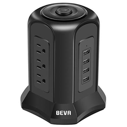BEVA タワー型電源タップ USB付き電源タップ USBコンセント 9個AC口 100-125V ...