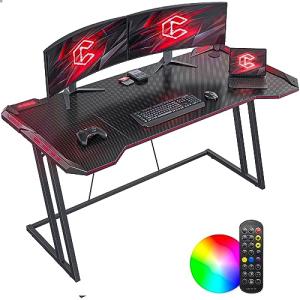 CubiCubi ゲーミングデスク 幅140cm*奥行き60cm LED付き 炭素 CubiCubi ゲーミングデスク 幅140cm*奥行き60cm LED付き 炭素