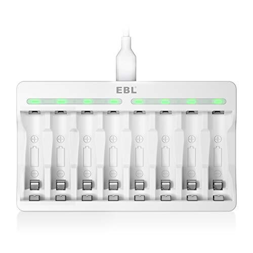 EBL 電池充電器 単3 単4 ニッケル水素/ニカド充電池に適用 LED充電表示 電池の充電1-8本...