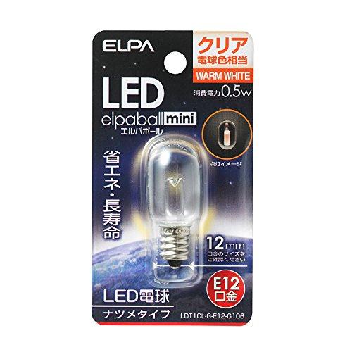 エルパ(ELPA) LEDナツメ形 LED電球 照明 E12 100V 電球色 LDT1CL-G-E...
