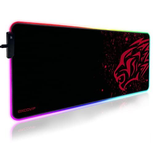 excovip RGB ゲーミングマウスパッド 大型 800*300*4mm 拡張 USB LED ...