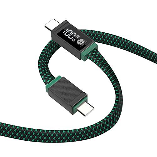 HUNDA USB C ケーブル 100W/5A LED急速充電表示 PD3.0対応 平型デザインT...