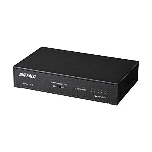 バッファロー BUFFALO Giga対応 金属筐体 電源内蔵 5ポート LSW6-GT-5NS/B...