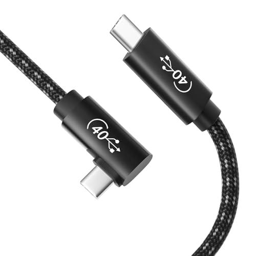 POTRRCIUSUER USB4 ケーブル 0.5m Thunderbolt 4 対応 L字型 (...
