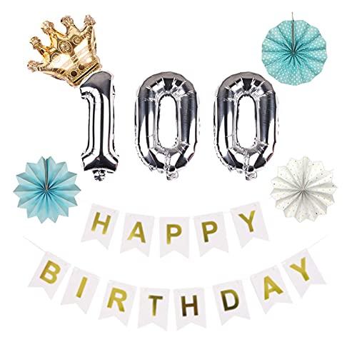 100日祝い 飾り 男の子 女の子 誕生日 かざりつけ パーティー セット ペーパーファン ガーラン...