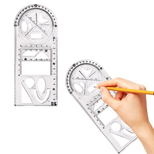 ZHEJIA 定規 多機能幾何定規 多機能描画定規 多機能図面ユニバーサル定規 多機能 幾何学的 透...