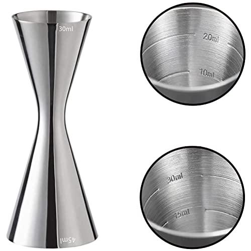 メジャーカップ 目盛りジガーカップ カクテル ステンレス鋼 計量カップ バー用品・道具 一体型鋼計量...