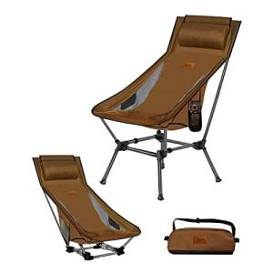 DesertFox アウトドアチェア 2WAY キャンプ椅子 ローチェア 軽量 枕付き ハイバック ...