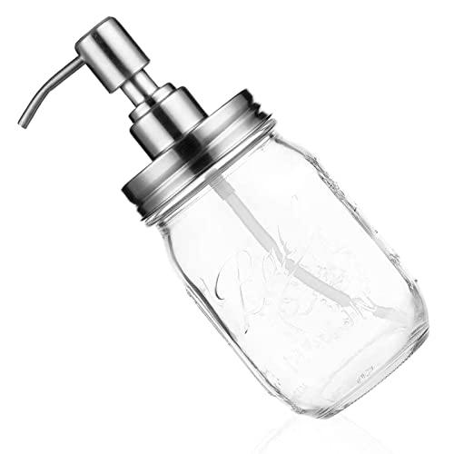 ZooYi ソープディスペンサー 透明のガラス ポンプをスペア 液体 シャンプー 洗剤用容器 ボトル...