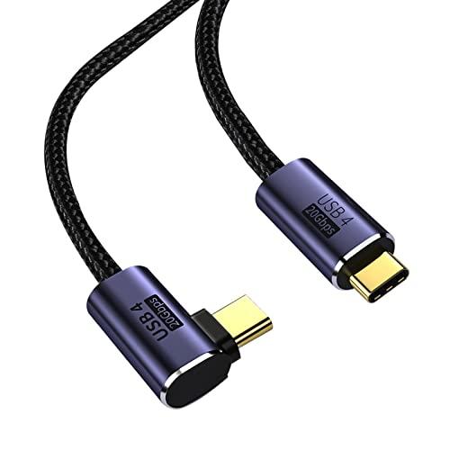 USB4 ケーブル L字 1.5M USB Type-C ケーブル Thunderbolt 3対応 ...