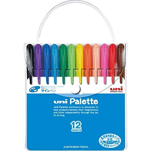 三菱鉛筆 水性ペン ユニパレット 12色 PW50312CPLT
