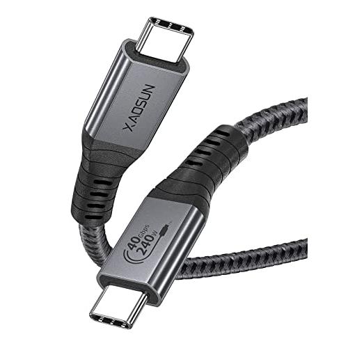 XAOSUN USB4 ケーブル Thunderbolt 4 ケーブル対応 USB-IF認証 40G...