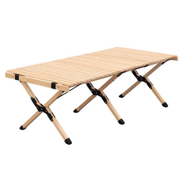LAMA キャンプア テーブル 木制 折りたたみ 組立簡単 120*60*42cm クラシックウッド...