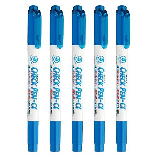 ゼブラ 水性ペン 暗記用 チェックペン アルファ 青 5本 WYT20-BL-5AZ