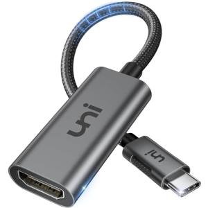 USB Type-C HDMI変換アダプタ 4K@60Hz映像出力  uniAccessories タイプC端子 HDMI変換アダプター Thunderbolt 4/3 iPhone 15 Pro/Max、MacBook Pro 2023/Air 202｜baxonshop-honten