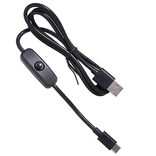KAUMO スイッチ付き USB Type-C 電源コード 1m 4A対応 (USB-Aオス/USB...