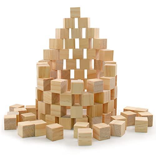Enkrio ウッド キューブ 木製 積み木 立方体 木 ブロック 図形キューブ 100個セット D...