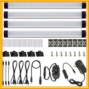 LEDバーライト AIBOO 長さ30CM LEDスリム照明器具 調光スイッチ 無階段調光 キッチン照明 ACアダプタ 高輝度 昼光色6