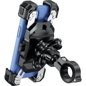 Kaedear (カエディア) バイク スマホホルダー バイク用スマホホルダー 携帯ホルダー 振動吸収 マウント 付属 スマホ スタンド アルミ製 マウの商品画像