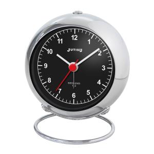 誠時(セイジ) アナログ置き時計 シンプルアラームクロック JUTISU(ジューティス) シルバー PL-001SI｜bayashin-store