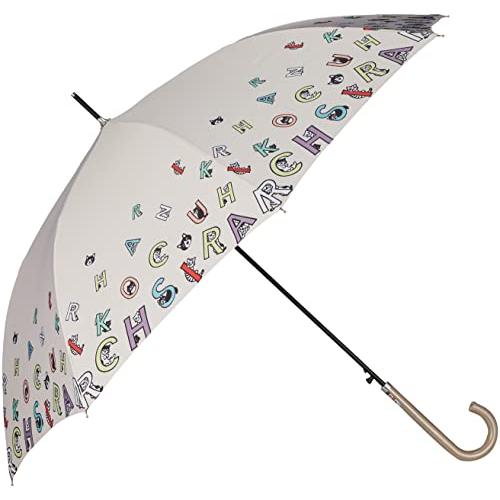 [ムーンバット] 白黒さんいらっしゃい キャットアルファベット 猫 長傘 雨傘 UV90％以上 耐風...