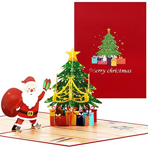 クリスマス メッセージカード グリーティングカード 3D立体 ポップアップカード 感謝カード 祝福カ...