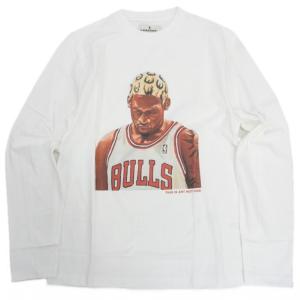 オウサム AWESOME メンズ クルーネック 長袖 Ｔシャツ カットソー プリント トップス ホワイト イタリア T-shirt カジュアル ST2 NBA ロッドマン ロンT｜bayswater