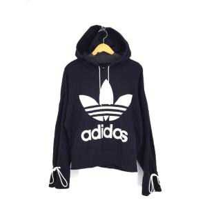 アディダス adidas プルオーバーパーカーメンズ M 日本サイズ：M 相当 ベリスタパーカー 黒系  中古 古着 1700｜bazzstore