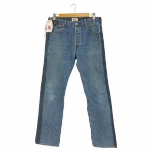 BLESS(ブレス) 3087 JEANS PLEAT FRONT 再構築 ドッキングデニムパンツ メンズ 中古 古着 0826｜bazzstore