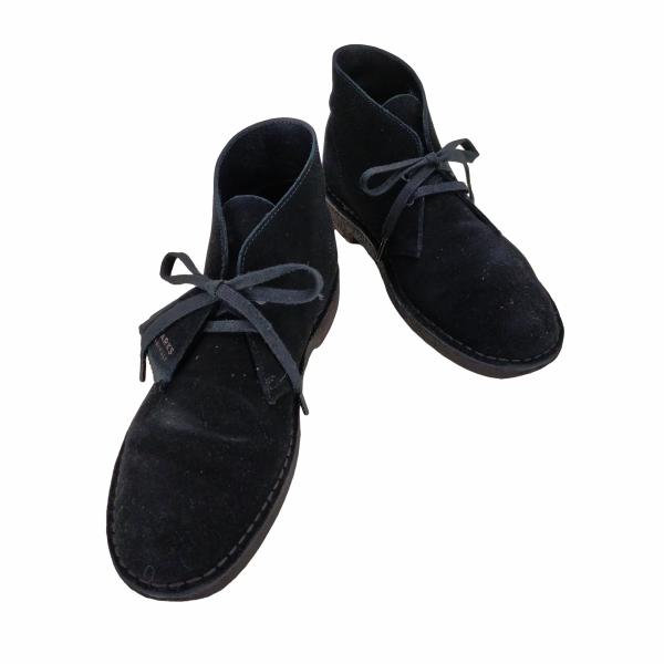 Clarks(クラークス) Desert Boot Black Suede メンズ  26.5cm ...