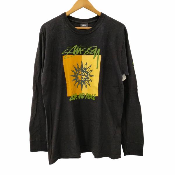 Stussy(ステューシー) LOVE AND PEACE 袖プリント グラフィック 長袖Tシャツ ...