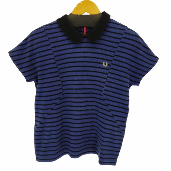 FRED PERRY(フレッドペリー) バックジップ 切替ボーダーポロシャツ 丸襟 メンズ JPN：...