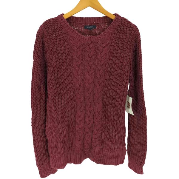 NAUTICA(ノーティカ) コットン アクリル ローゲージ ケーブル ニット セーター メンズ i...