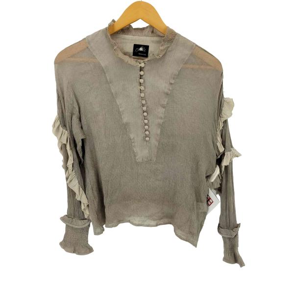 RehersalL(リハーズオール) フリル切替 シルクブラウス レディース 表記無  中古 古着 ...