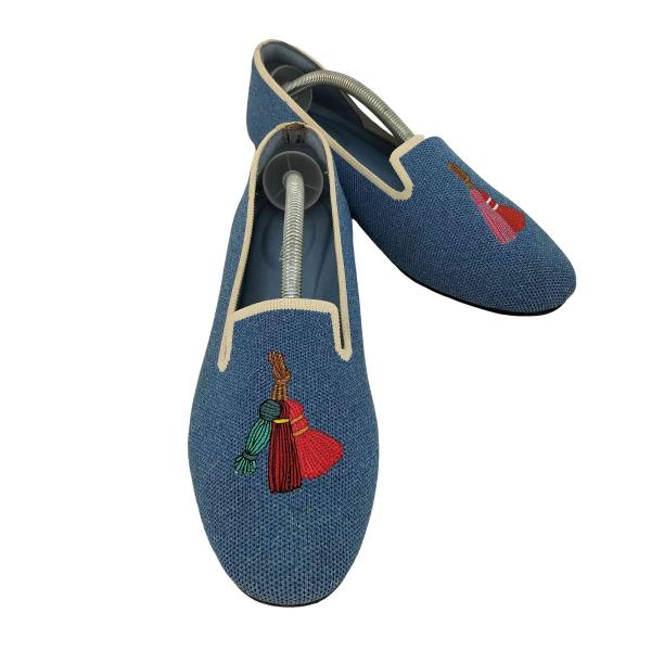 USED古着(ユーズドフルギ) VIVAIA  Audrey ラウンドトゥ タッセル刺繍 ローファー...