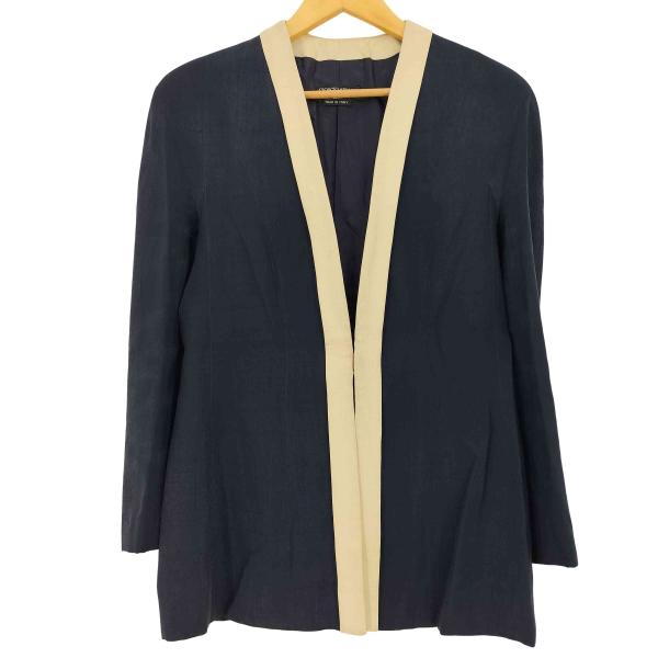 Giorgio Armani(ジョルジオアルマーニ) ピュアシルク100 ノーカラージャケット レデ...