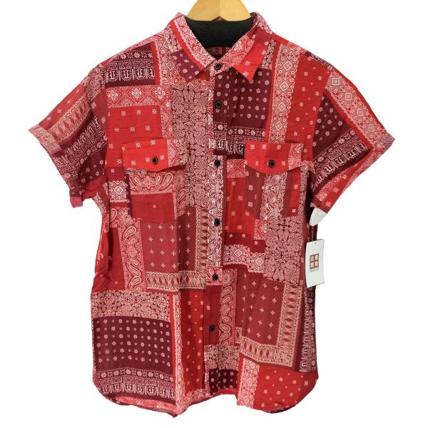 Cluct Works(クラクトワークス) バンダナ柄 クレイジーパターン 半袖シャツ メンズ JP...