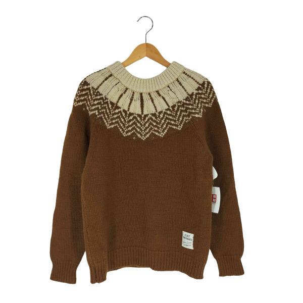 Cluct Works(クラクトワークス) ノルディック柄 ウール クルーネック ニット セーター ...