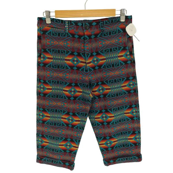 PENDLETON(ペンドルトン) USA製 ネイティブ柄 ボーダー コットン クロップド パンツ ...