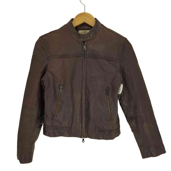 ARMANI JEANS(アルマーニジーンズ) ダブルジップ アップ スタンドカラー フルレザー ジ...