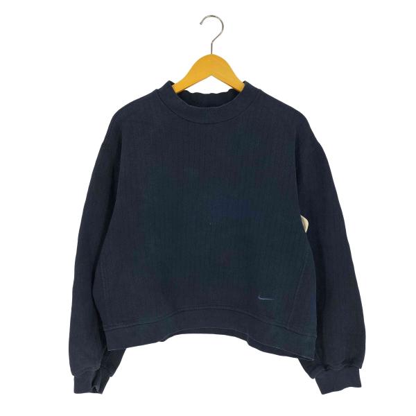 NIKE(ナイキ) 90S 銀タグ ストライプ 裾スウッシュ  クロップド スウェット レディース ...