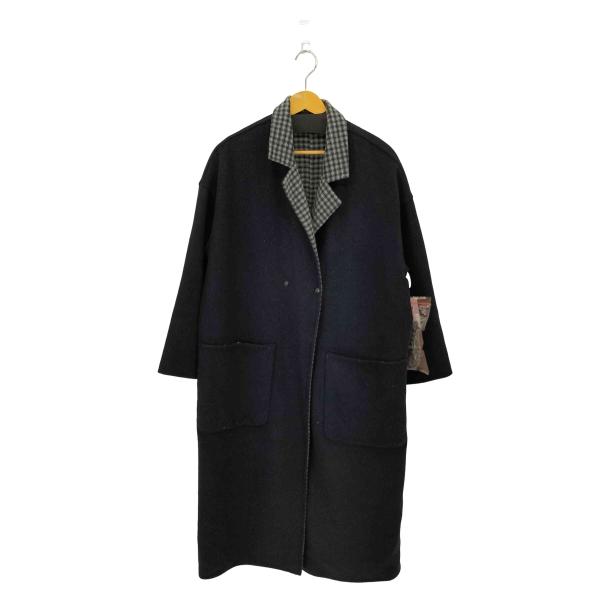 JEANASIS(ジーナシス) リバーシブルデザイン チェック柄 ウールメルトン チェスターコート ...