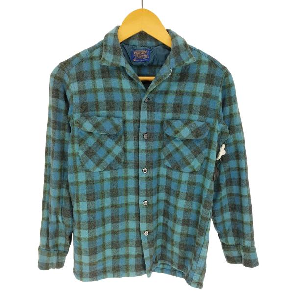 PENDLETON(ペンドルトン) 60S マドラスチェック フラップポケット ウール 開襟 オープ...
