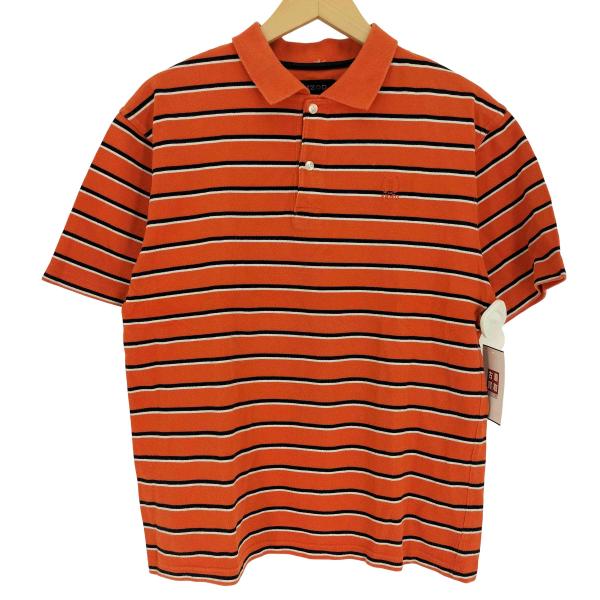 IZOD(アイゾッド) ボーダー 鹿の子 ポロシャツ メンズ import：XL  中古 古着 06...