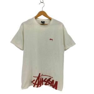 Stussy(ステューシー) ワンポイント ストックロゴ 刺繍 裾 プリント S/S クルーネック Tシャ 中古 古着 0523