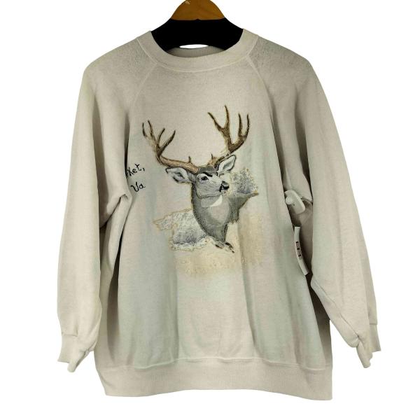Hanes(ヘインズ) 80-90S 鹿デザイン スウェット レディース 表記無  中古 古着 05...