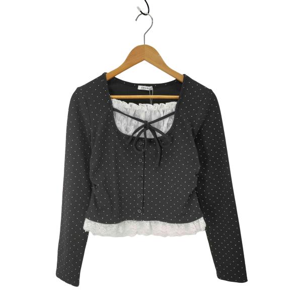 INGNI(イング) レースレイヤード リボン付きリブトップス レディース import：M  中古...