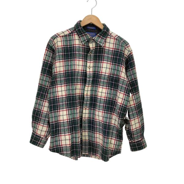 PENDLETON(ペンドルトン) 00s エルボーパッチ オンブレチェック ウールシャツ メンズ ...